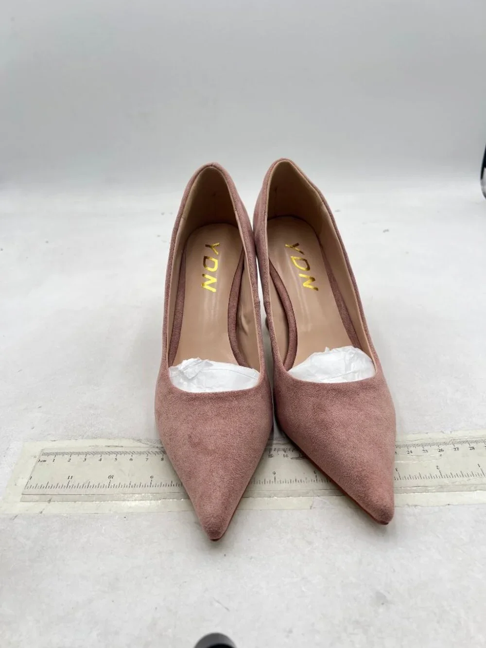 YDN Light Pink Pointed Toe Slip on Pumps Special High Heel Shoe for Party Lady